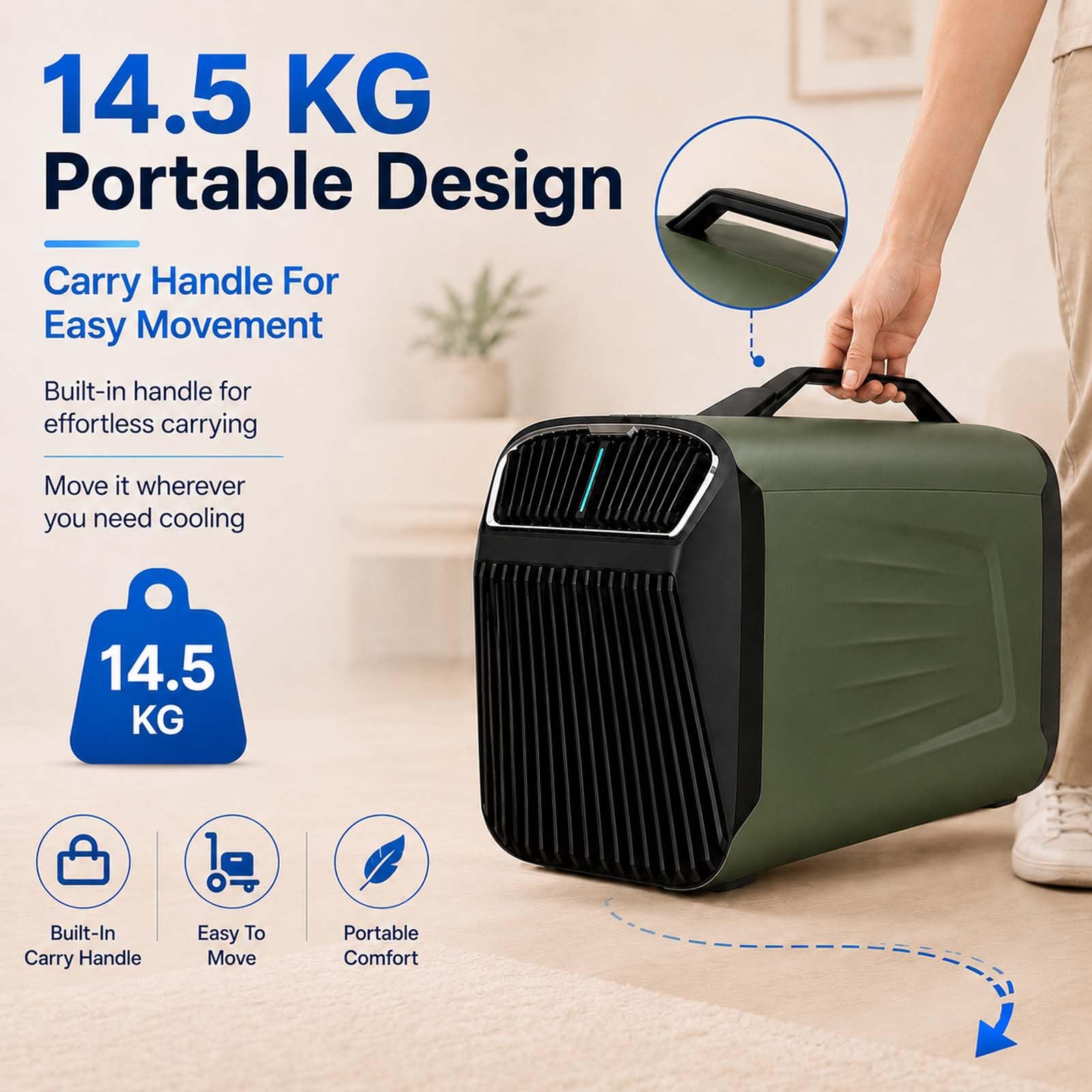 Klimatyzacja 5200 Btu, cichy klimatyzator mobilny 400 W ze sprężarką, kompaktowa konstrukcja, szybkie chłodzenie dla namiotów i przyczep kempingowych
