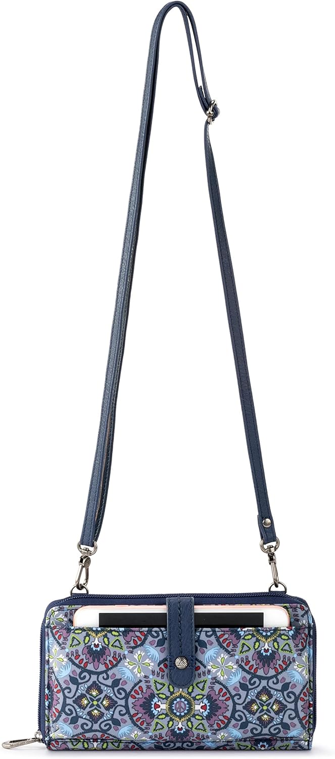 Sakroots Large Smartphone Crossbody Grey Mosaic World