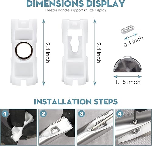 Miniatura 2 de Versión actualizada DA61-07540A Kit de soporte de mango de congelador de repuesto para refrigerador Samsung PS4145181 AP5578979 3160453 DA67-02787A