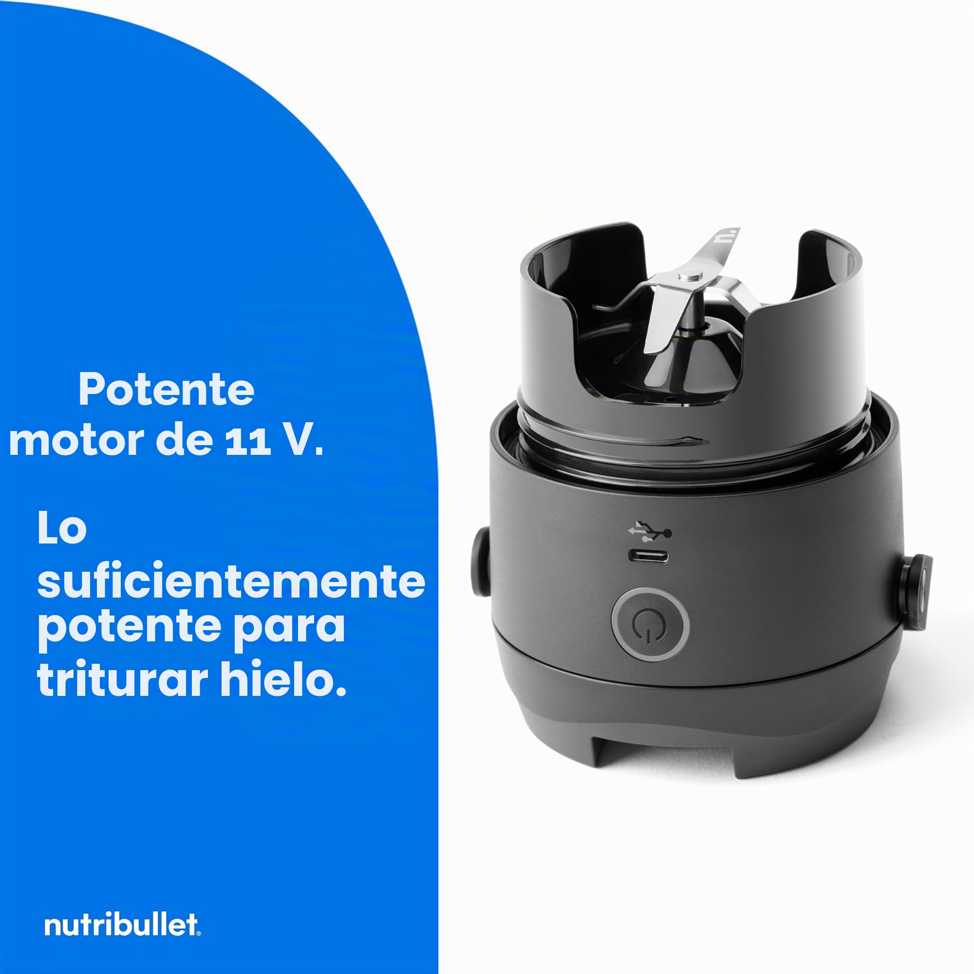 nutribullet Licuadora portátil Flip con taza aislada, índigo mate, NBPB50350IND