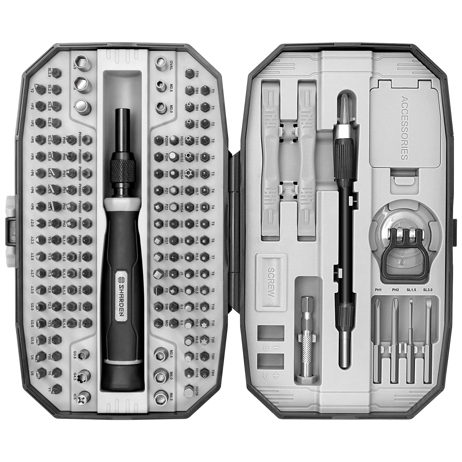 SHARDEN 153 in 1 Precision Screwdriver Set Computer Tool Kit, Laptop Screwdriver Kit Magnetic Electronic Screwdriver Set for PC, iPhone, Phone, PS5, PS4, Jewelry, Tablet, RC, Xbox Controller Repair