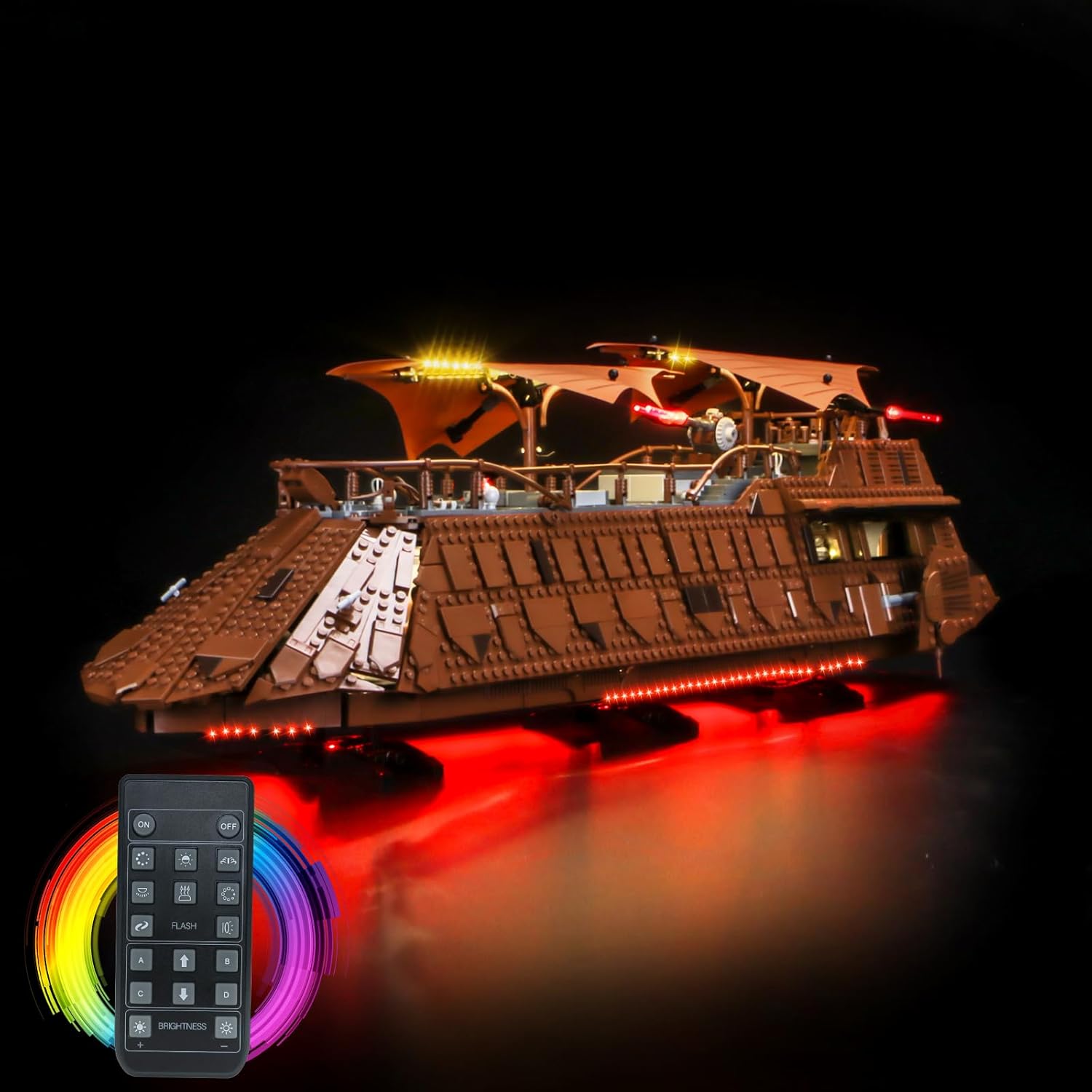 LED Lighting Compatible with Lego Jabba's Sail Barge 75397, Light Kit Compatible with Lego 75397, Giving Light to Model, NOT Included The Model Set18Key RC Version