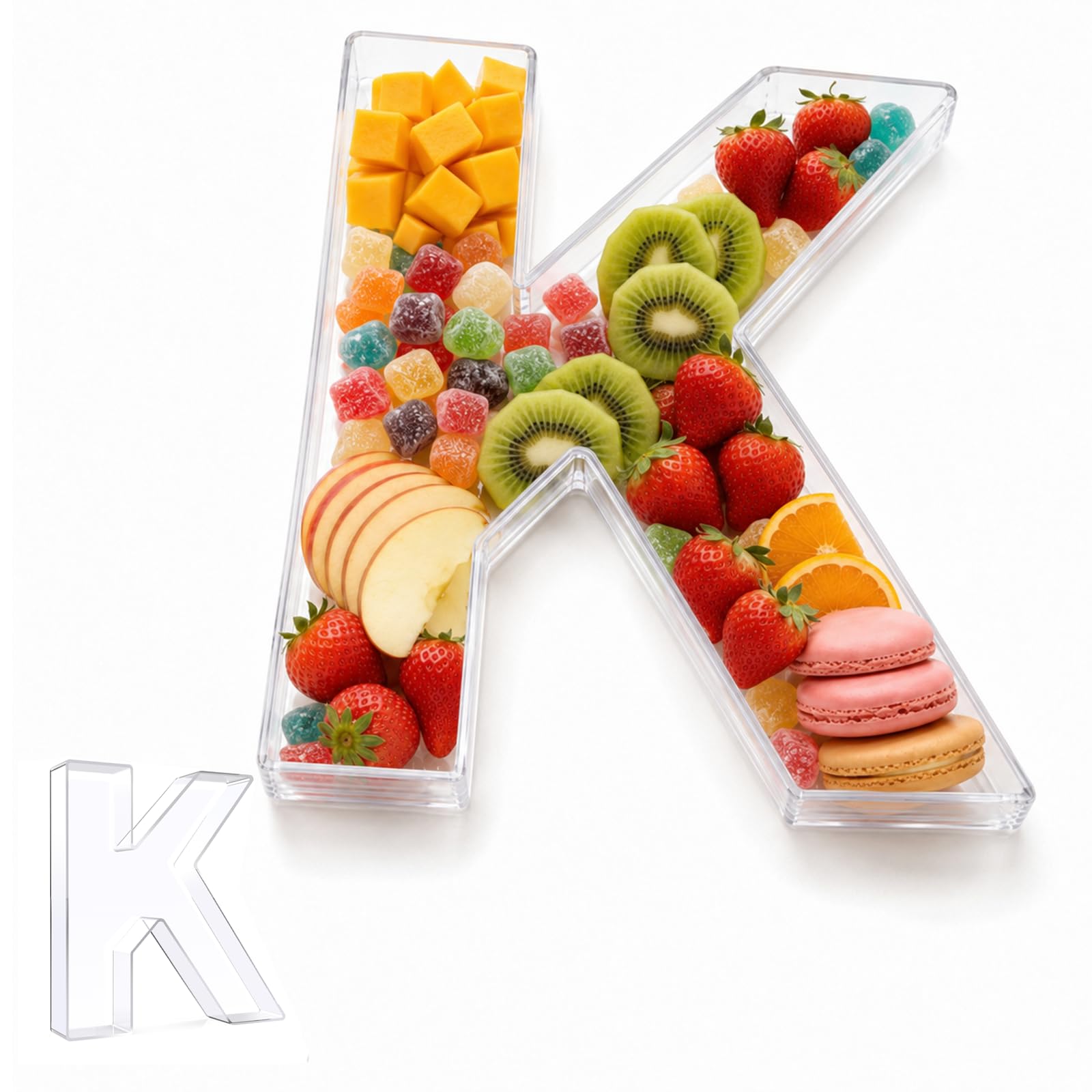 Pooqla 10" Acrylic Letter Charcuterie Tray Birthday Party Fillable Box K