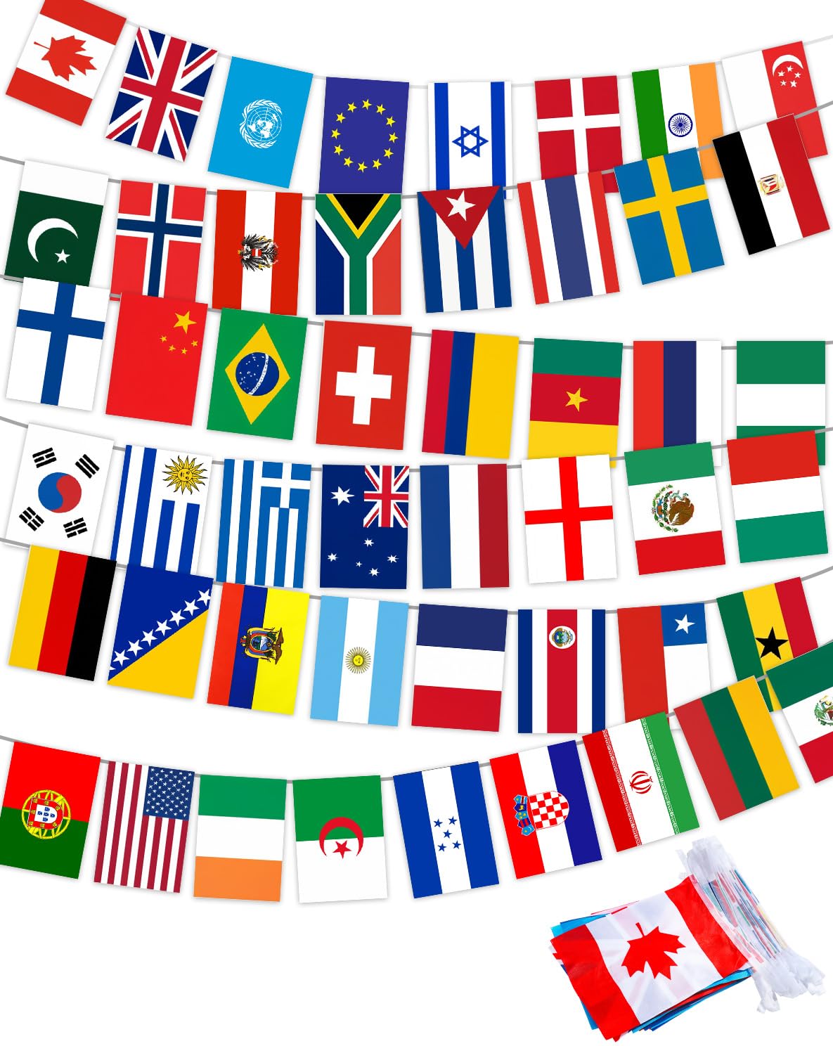 RAYNAG 50 Countries String Flag 41 Ft International Flags Bunting Banner World Flags Country Flags World Cup Decorations for School Sports Events Grand Opening Bar Party Festival Celebration