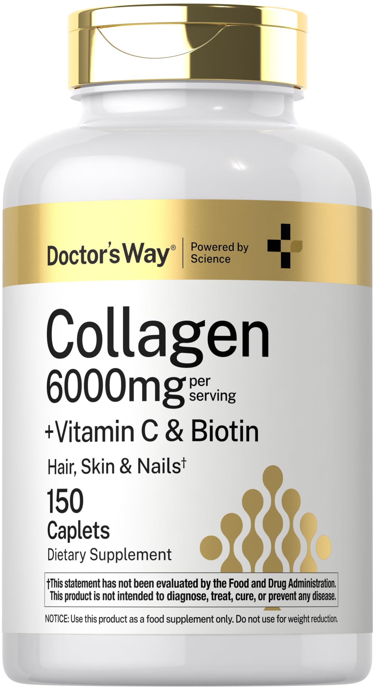 Doctor's Way Collagen Complex | 150 Caplets | with Vitamin C and Biotin | Non-GMO, Gluten Free Supplement