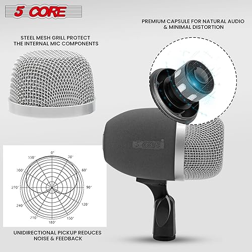 Miniatura 2 de 5 CORE Conga Mic Snare Tom Set Profesional XLR Cardioide Unidireccional Condensador Instrumento Micrófono Kit Congo 3XP