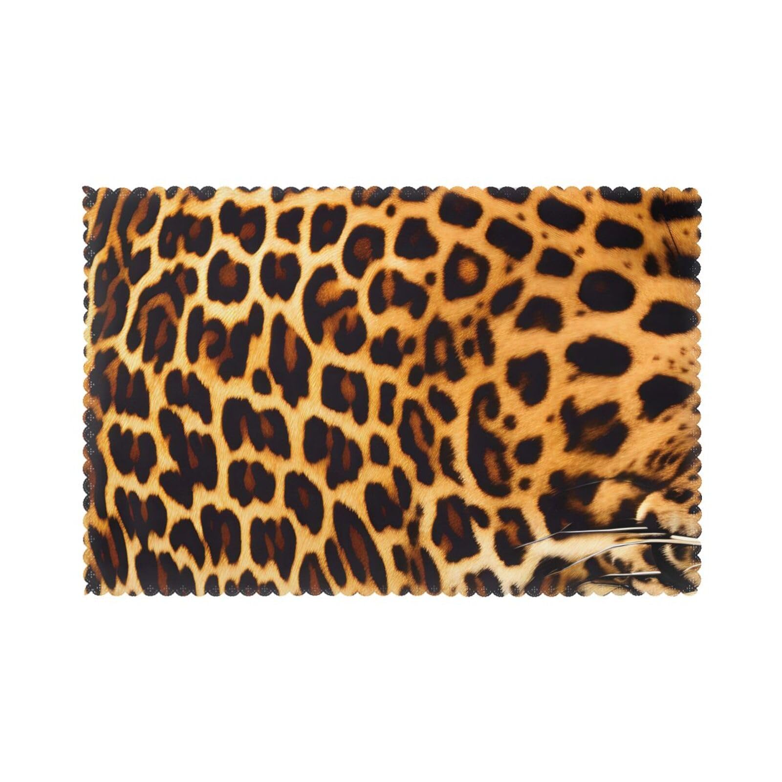 Stripes on leopards Placemat set of 6, oil-proof and insulated dining table placemats, washable and wipeable.