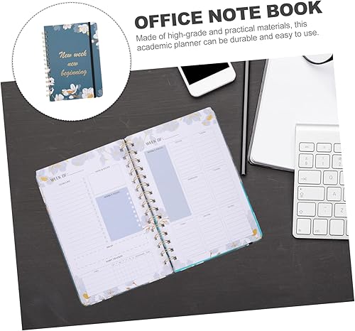 Miniatura 4 de Ciieeo 2pcs Daily Planner Notebook Daily Goals Notebook English Agenda Planner Office Memo Pad Notebooks College Ruled Spiral Notepad Portable Note