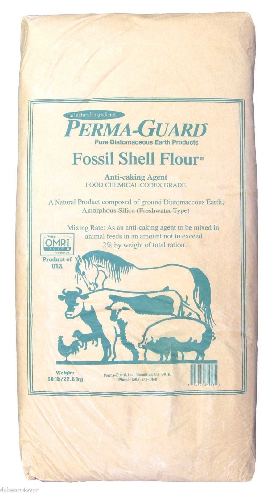 PermaGuard Bio50 50 lbs Bag of PermaGuard Diatomaceous EarthDE Food