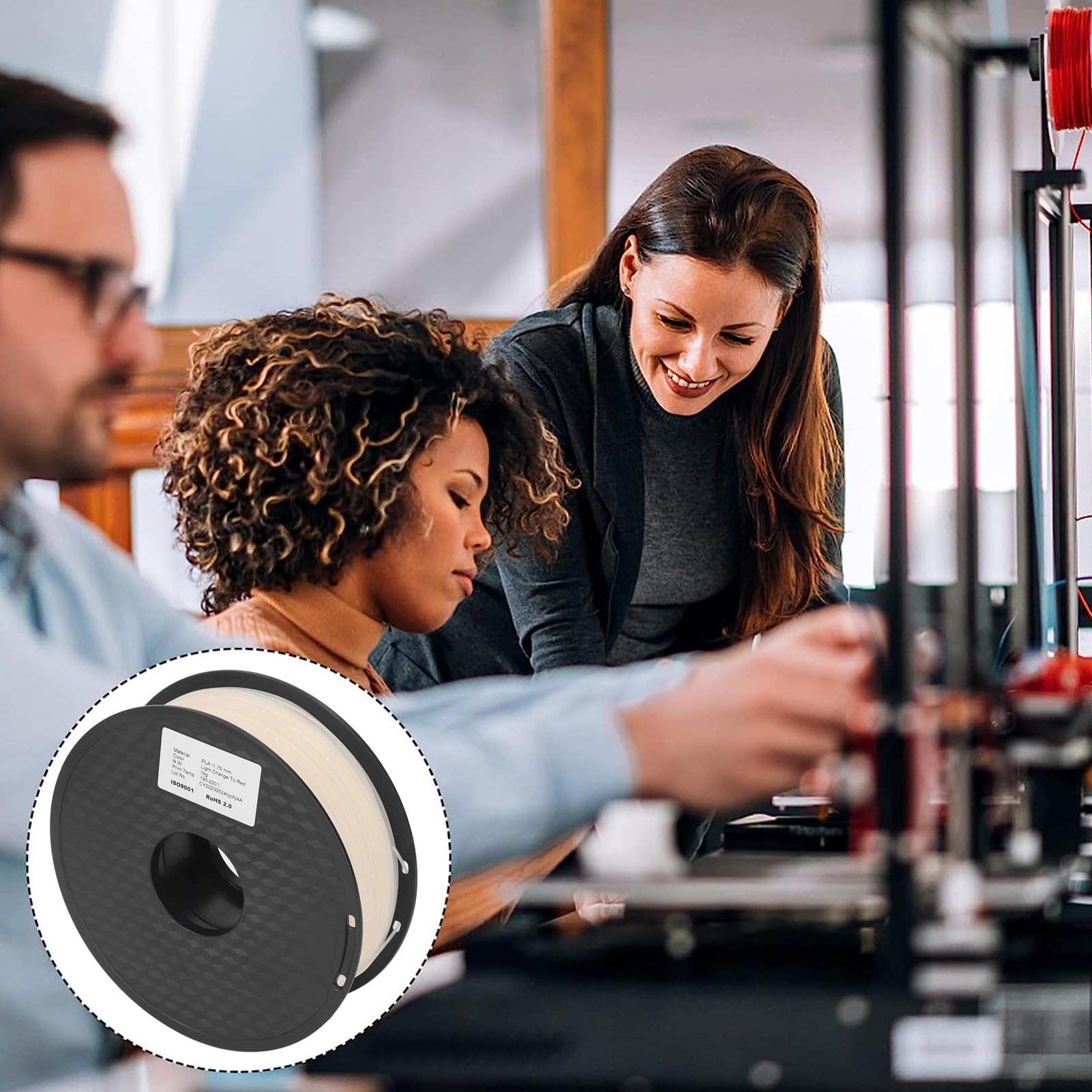 Filament do drukarki 3D fotochromowy czerwony PLA starannie nawinięty materiały eksploatacyjne do druku 3D odpowiednie do modelowania DIY i rzemiosła