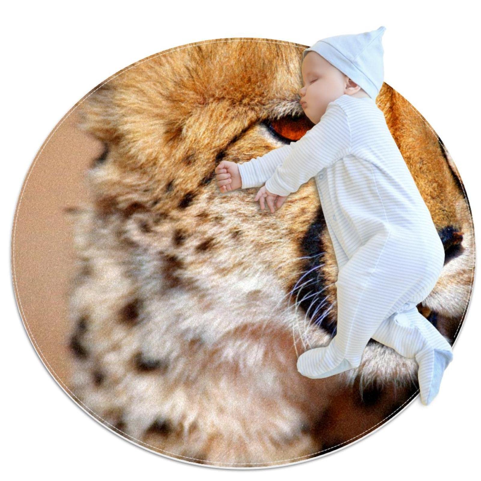 Tapis rond cheetah JDEZ 100x100cm pour chambre et salon