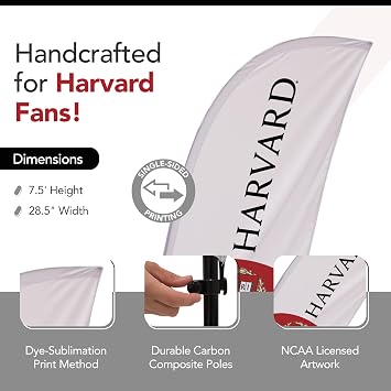 Harvard Crimson Feather Flag - Super Polyester - 7.5'