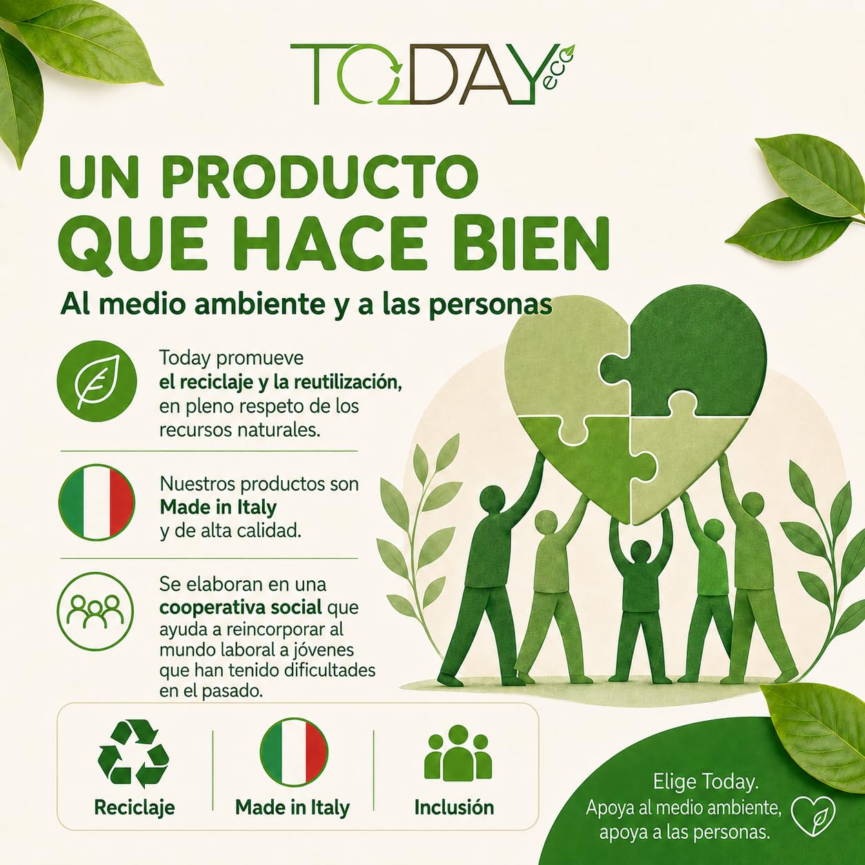 Today Eco – 40 Pinzas Ropa Grandes de plástico Reciclado 95%, Resistentes, antióxido, Anti-Viento, no Dejan Marca – para tendedero Exterior