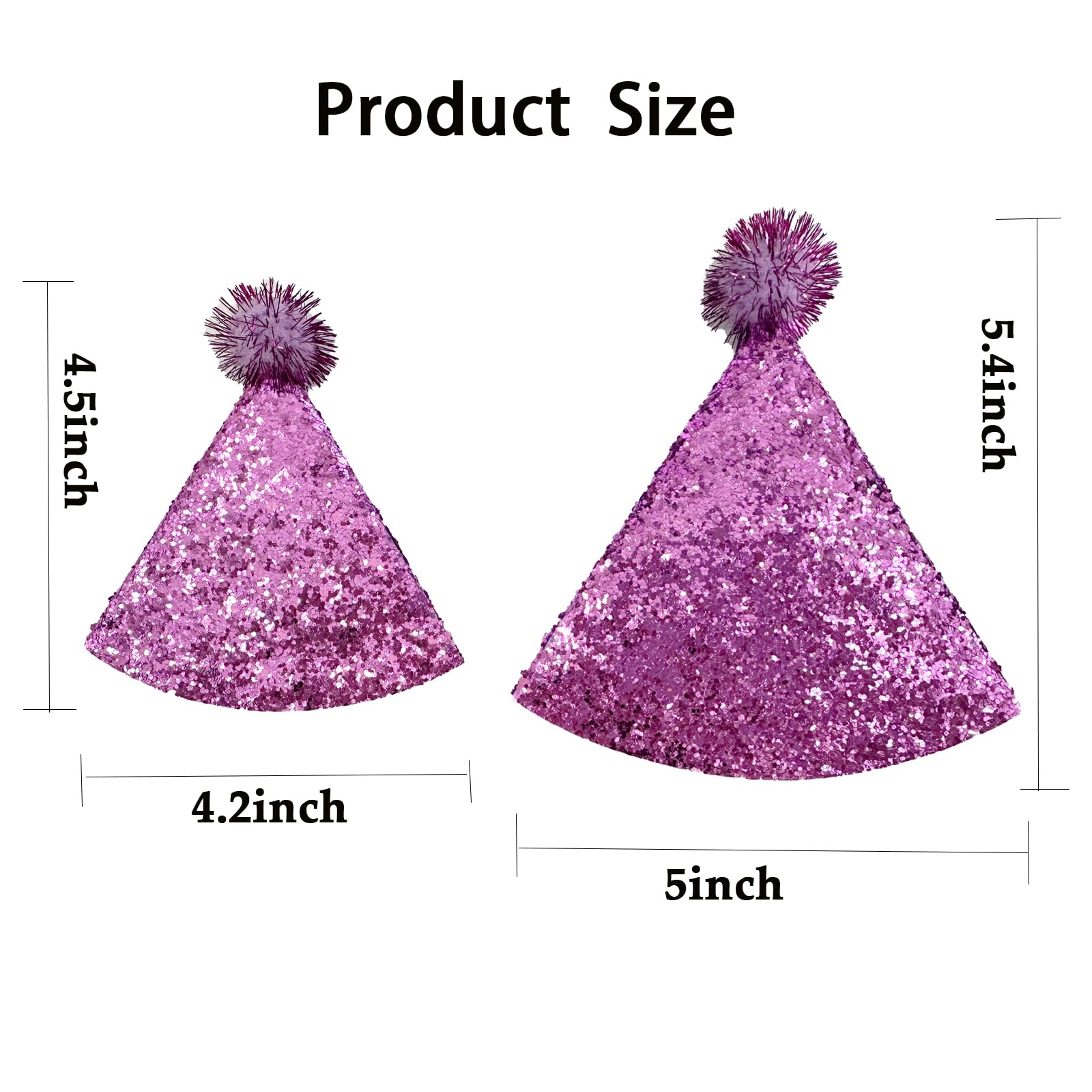 Cellcacn 10PCS Dog Birthday Hat Set for Small Puppies Cat Kitten Rabbit, Mini Party Hat with Adjustable Headbands, Cute Pet Hat with Pompons for Party Decoration Accessories (Small)