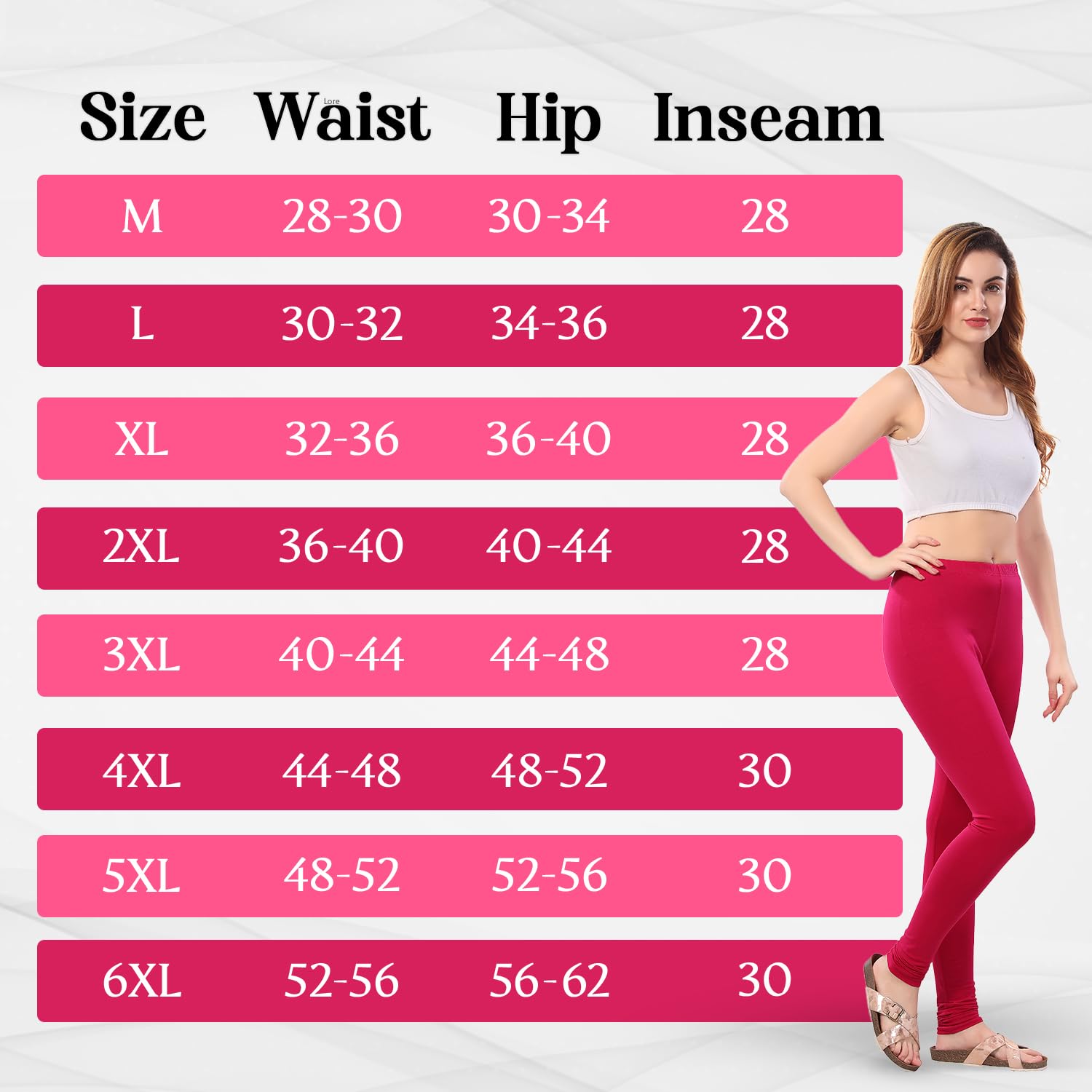 TRASA Ultra Soft Cotton 4 Way Stretchable Solid Regular and Plus Churidar Leggings for Women's and Girls - Size - XL - Dark Pink - Image 9 thumbnail