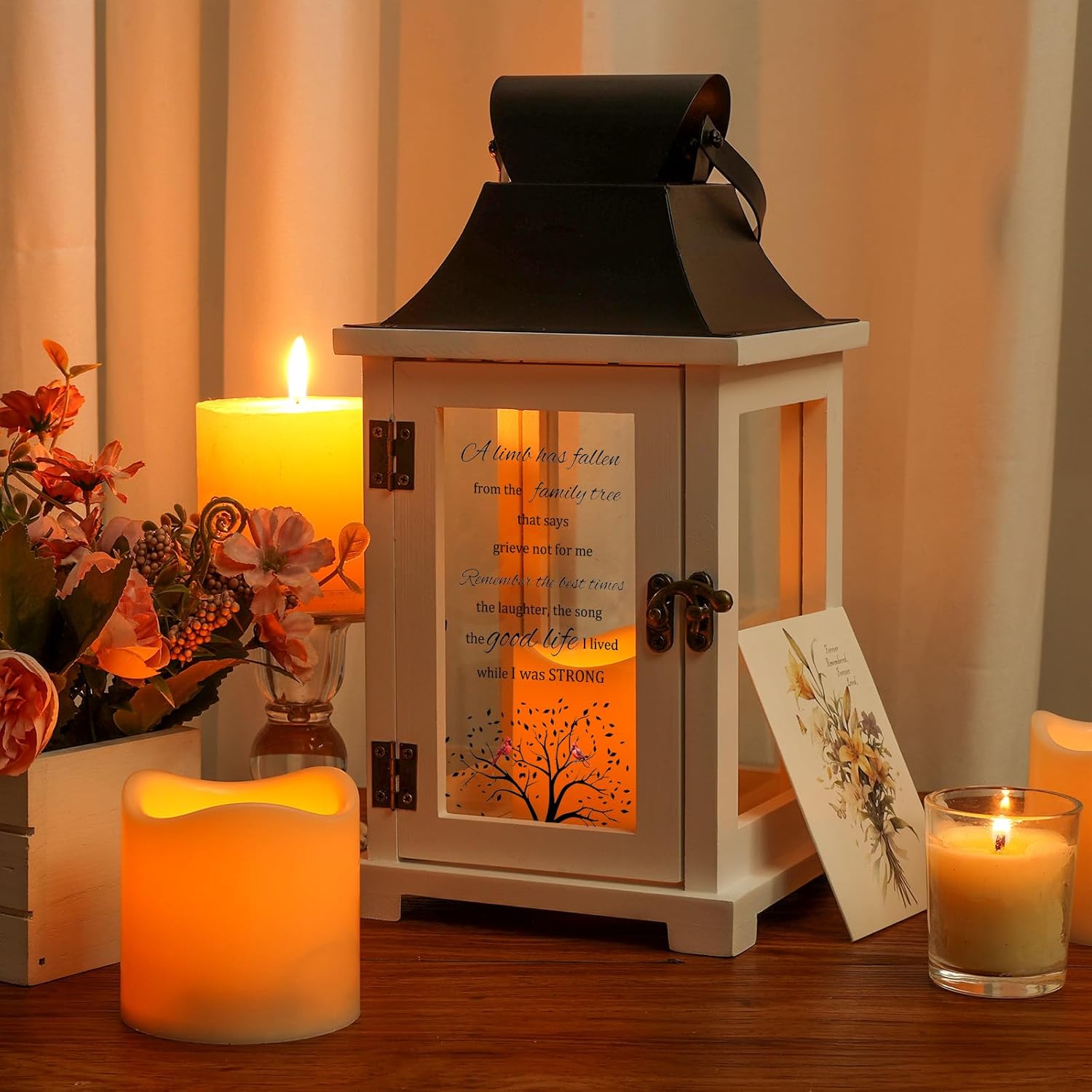 Memorial Lantern, Bereavement Sympathy Gifts for Loss of Loved One Mother Father, Sympathy Lantern Thoughtful Funeral Gifts in Memory of Loved One - Image 3