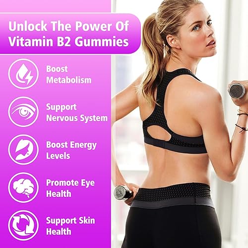 Miniatura 3 de Paquete de 2 gomitas de vitamina B2, riboflavina de 400 mg con magnesio y CoQ10 y vitaminas para niños y adultos, alivio de migraña y alivio del