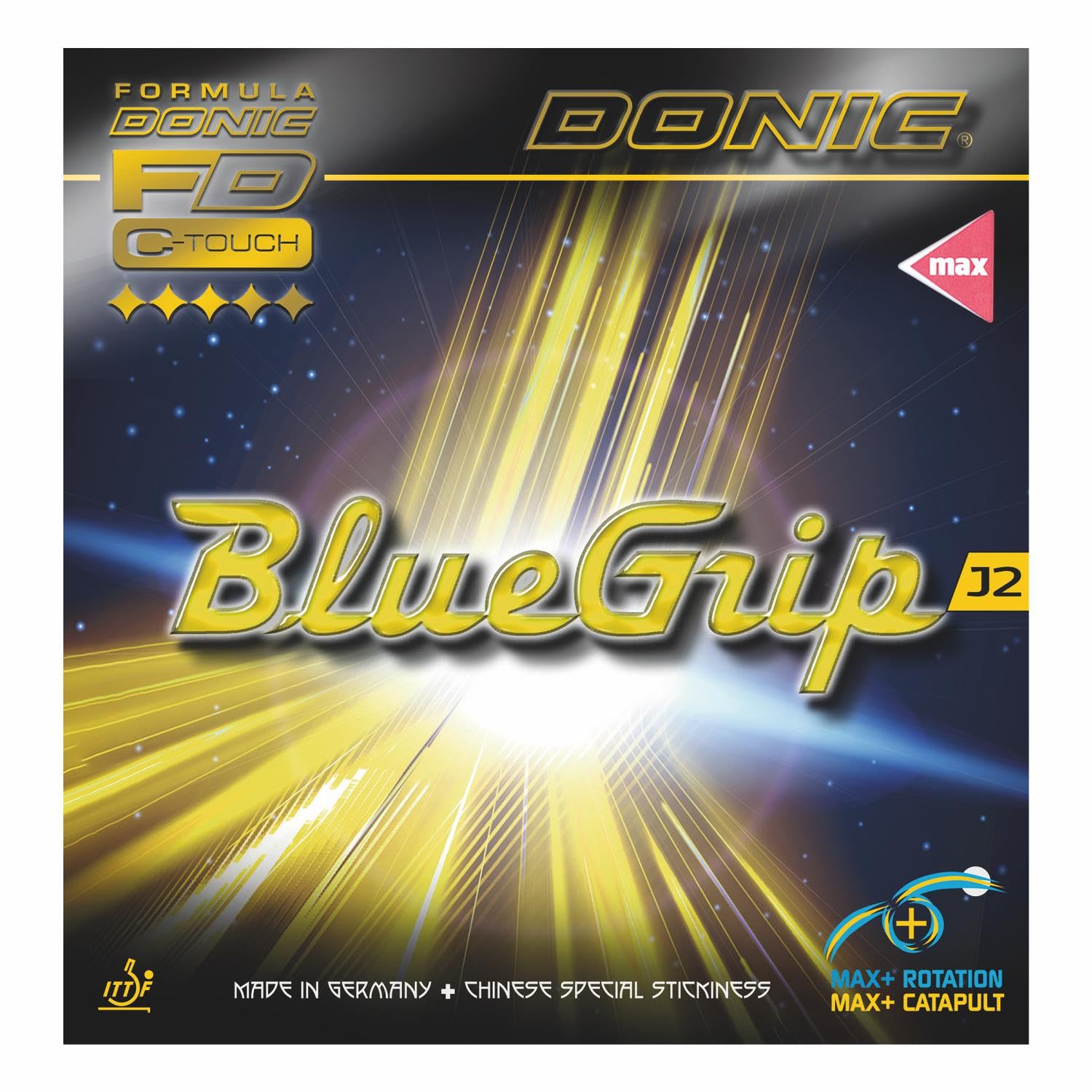 donic bluegrip j2 max table tennis rubber, colour - red