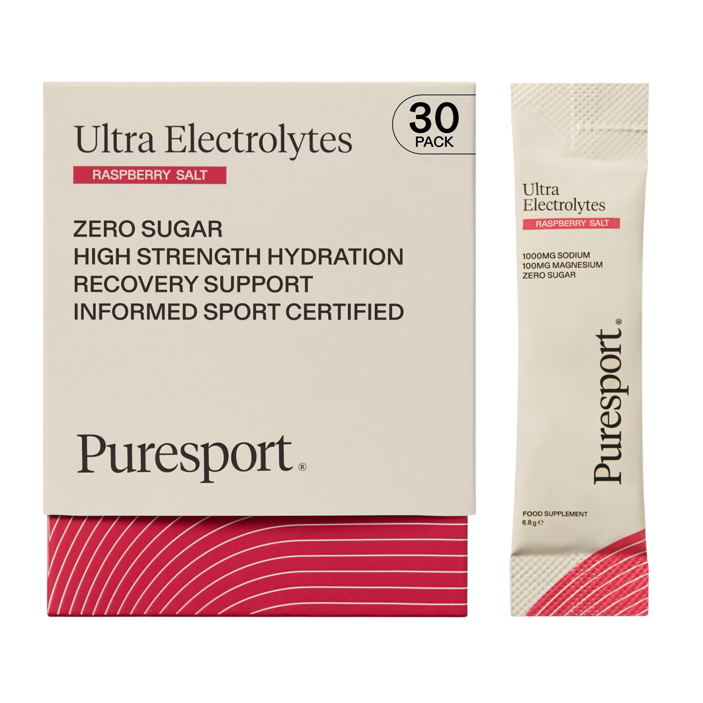 Ultra Electrolytes (Raspberry Salt/30 Sachets) | Science-Backed Electrolytes Powder | Optimises Hydration | Supports Muscle Function | No Added Sugar