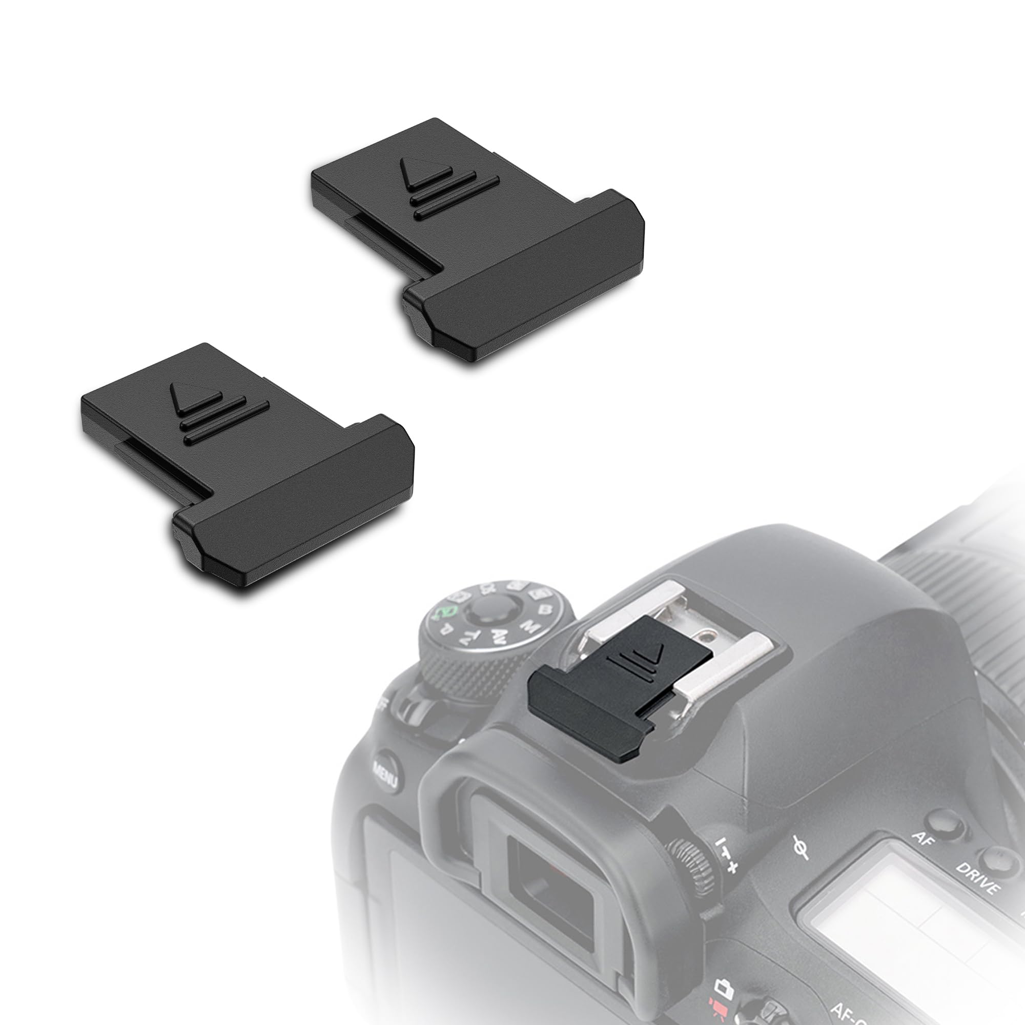 JJC Hot Shoe Cover Camera Cap Protector for Canon -Pack of 2, Black