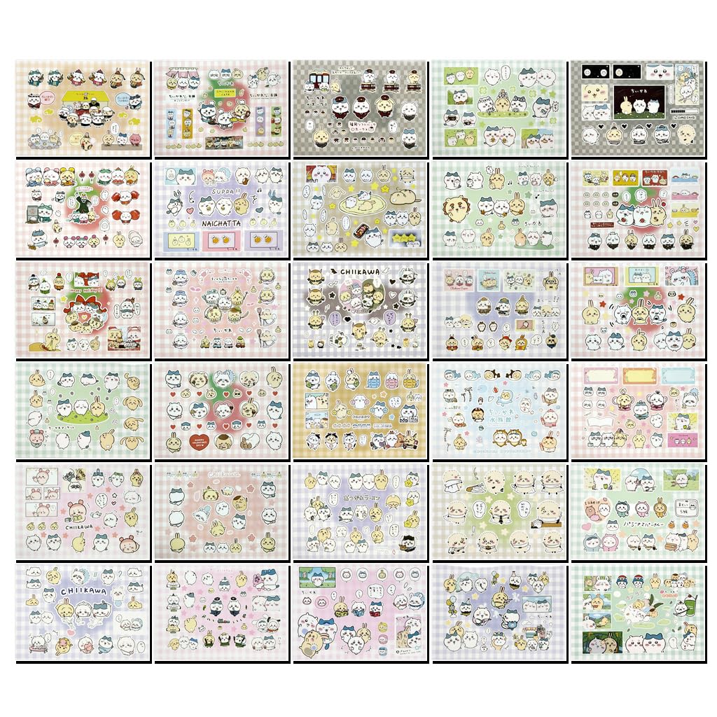 Lot de 3 livres d'autocollants en spirale de dessin animé - 1 000 personnages uniques - Avec pince à épiler - 30 feuilles chacune - 90 feuilles au total - Mini autocollants pour scrapbooking
