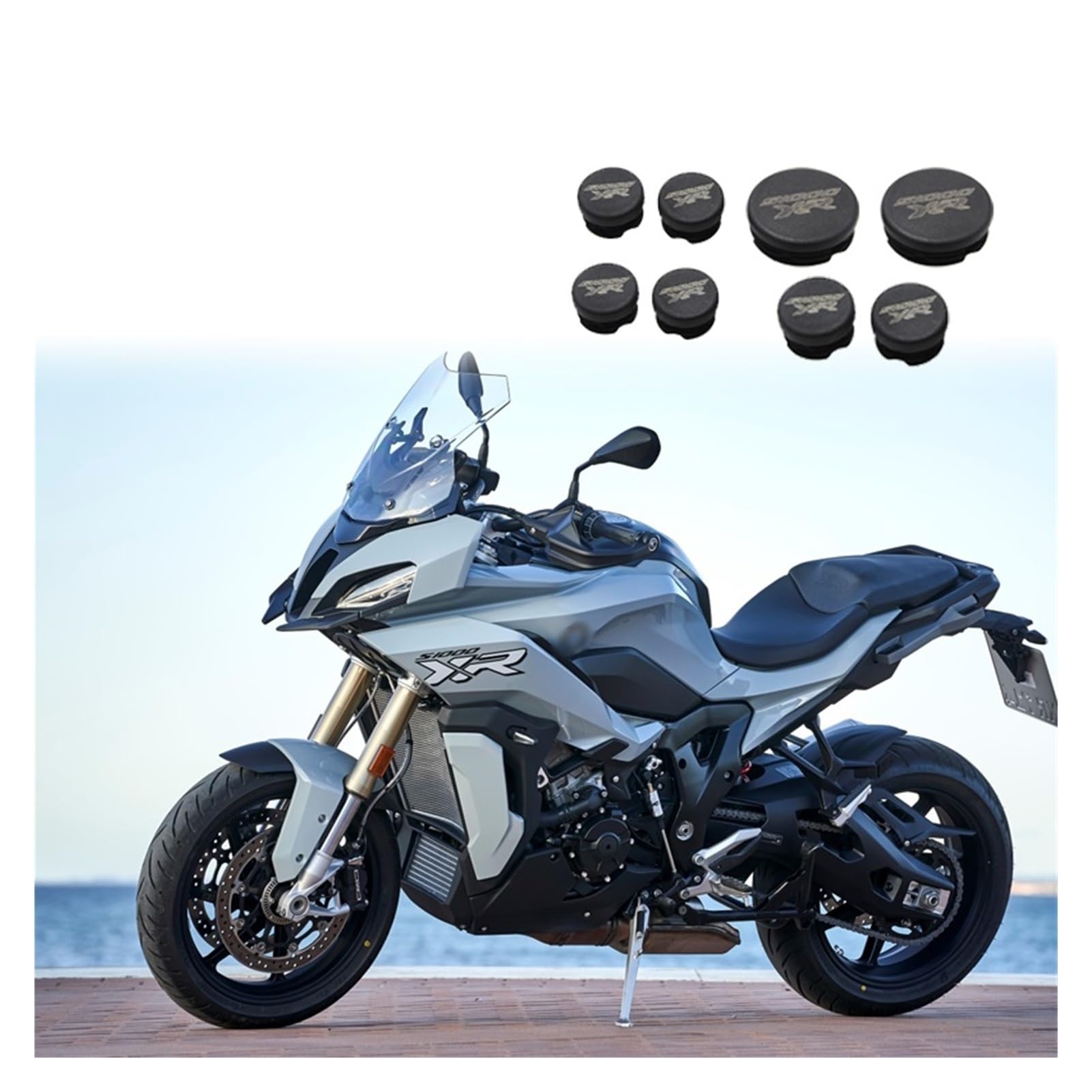 8PCS Telaio Tappi for Le Orecchie Compatibile Con S1000XR S 1000XR S1000 XR S 1000 XR 2013-2022 Telaio Della Moto Foro Tappi di Copertura spina Tappo Telaio (Color : Black)