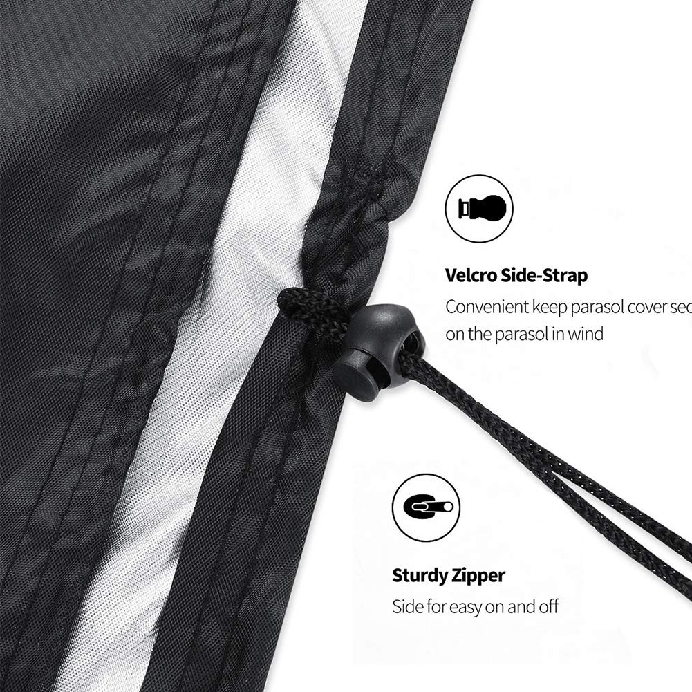 yaogohua Parasol Cover, Large Cantilever Made Durability and Stability Nano Friendly Materials are Environmentally Friendlywaterproof Dustproof Umbrella Cover Black