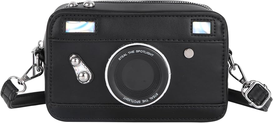 Felite Fnn Women Camera Shaped Crossbody Handbag Vintage PU Leather Shoulder Bag