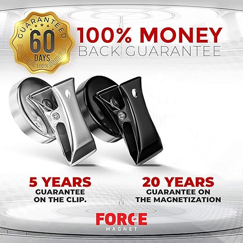 Miniatura 6 de Paquete de 10 clips magnéticos Force Magnet, clips magnéticos de alta calidad súper resistentes con almohadillas antiarañazos, toma notas, recuerda
