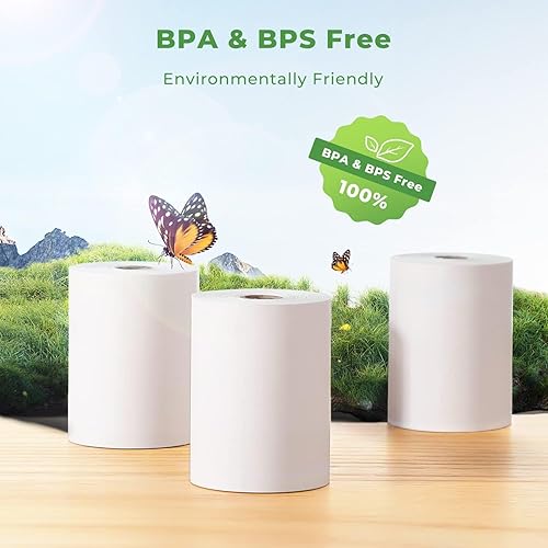Miniatura 33 de MUNBYN Papel térmico de recibo de 2 1/4 pulgadas x 50 pies (5 rollos), papel de recibo sin BPA de 2.283 in, se adapta a todas las mini impresoras