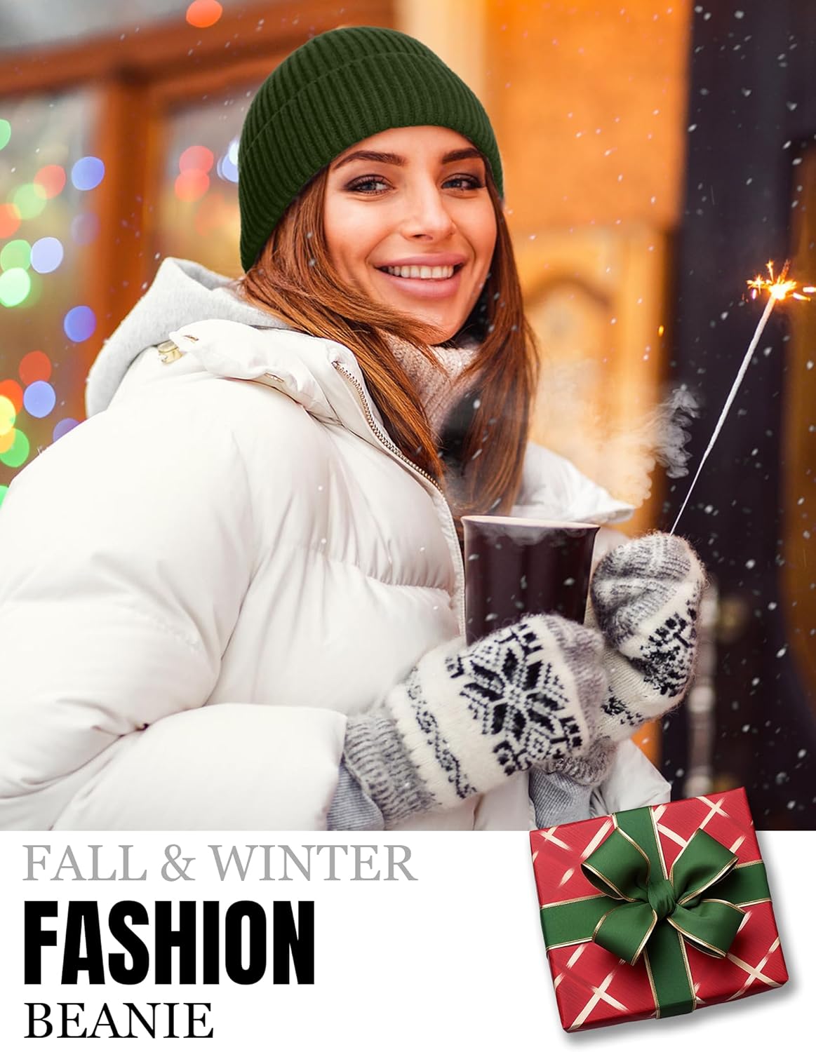 Fleece Lined Wool Fisherman Beanie for Men Women, Thermal Skull Cap Winter Hats, Cold Weather Warm Knit Cuffed Cap - Image 6