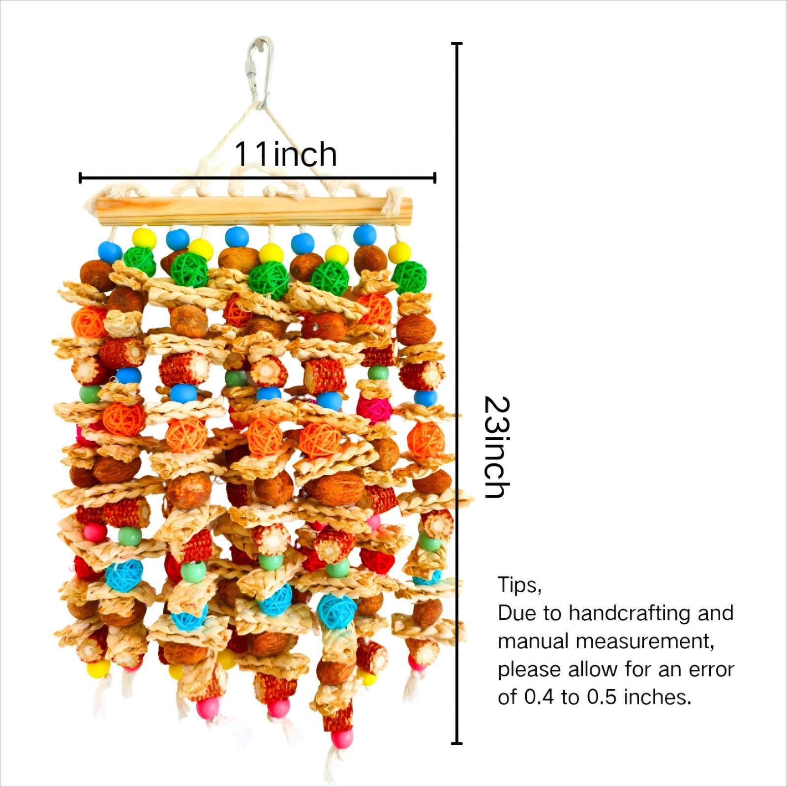 Large Bird Parrot Toys,Multicolored Natural Macaws Toy Bird Chewing Toy for Cokatoos African Grey and Large Medium Birds - image 2