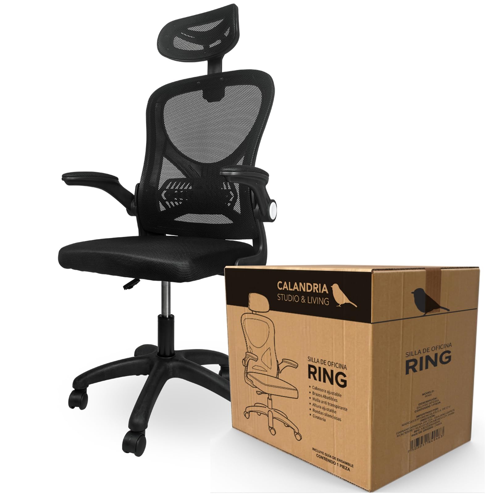 Super HyO Silla De Escritorio Oficina Ejecutiva Ergonómica con Brazos Abatible