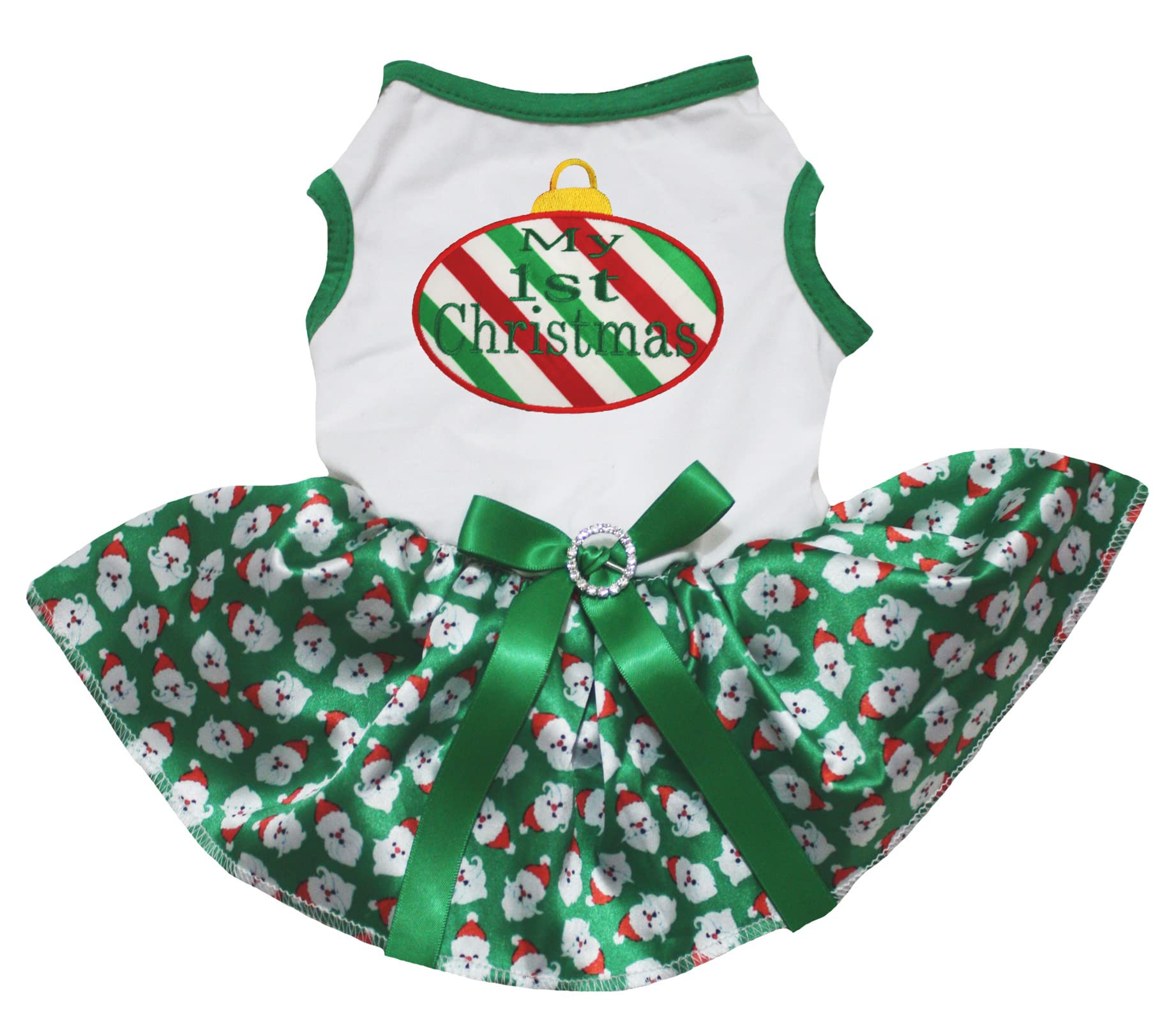 Robe pour chiot Père Noël blanc vert XL costume de fête chien hiver