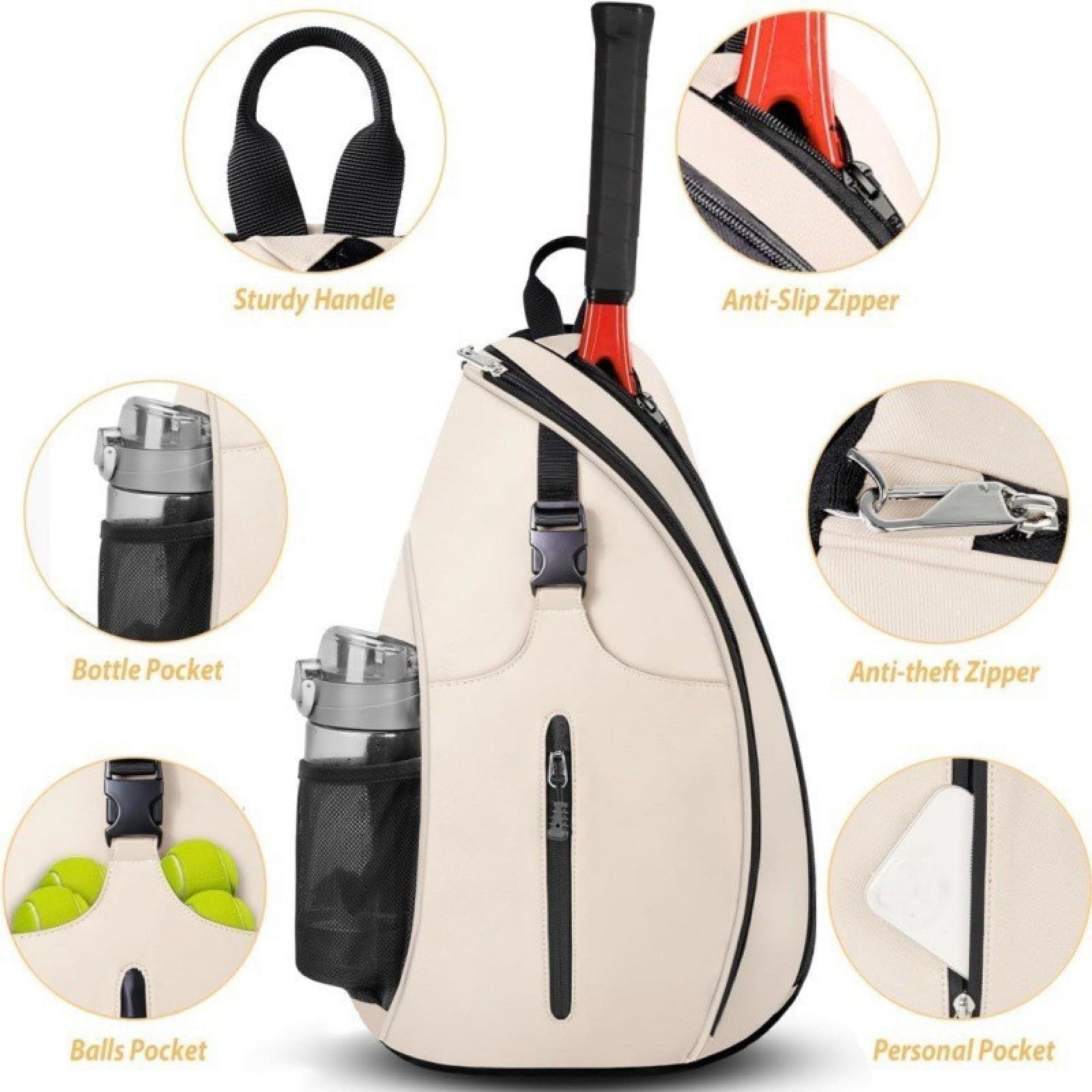 Borsa da tennis per 2 racchette, borsa per racchette da tennis, zaino da tennis, racchetta da badminton, borsa per il trasporto, borsa per tennis, pickleball/badminton/squash