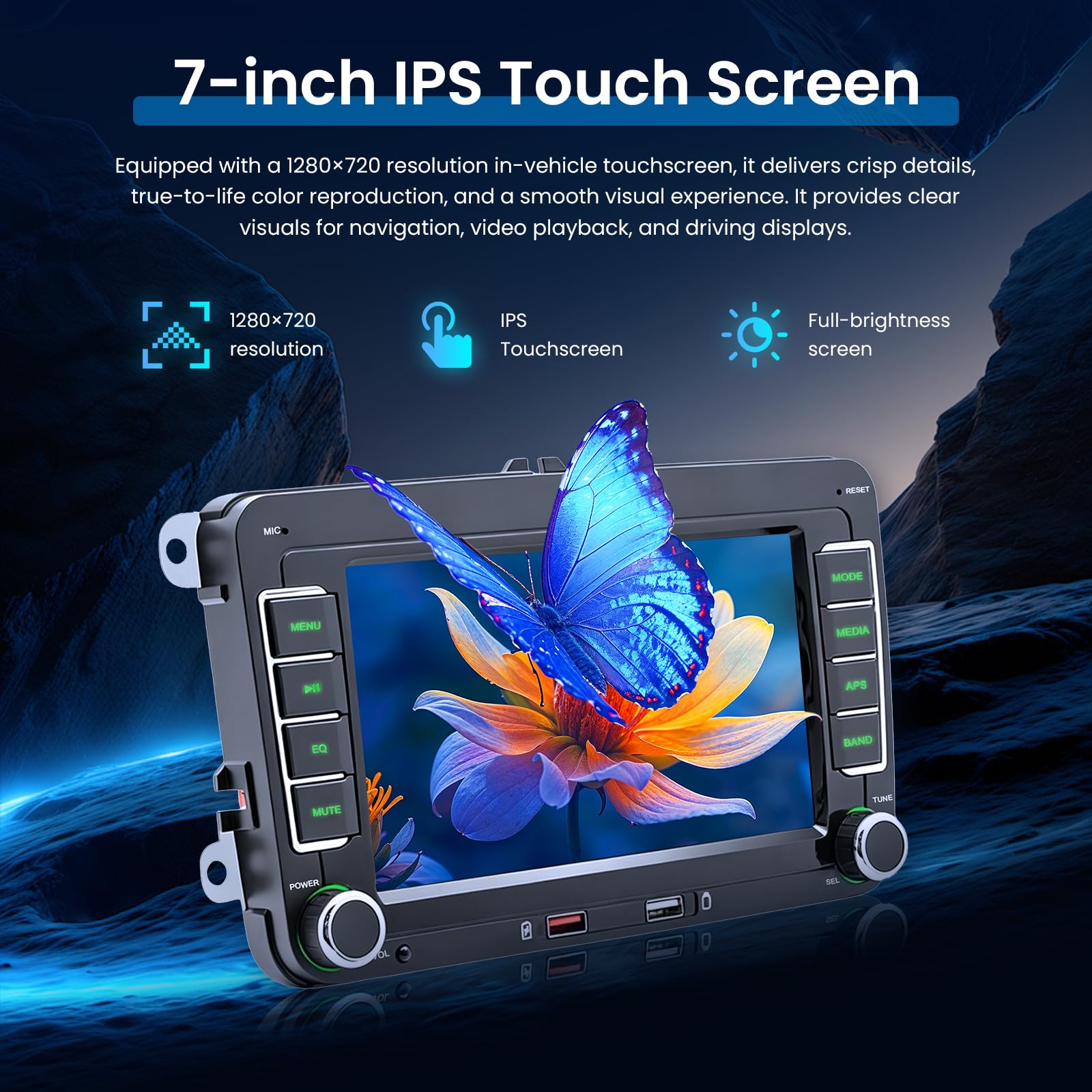 2 DIN Autoradio avec sans Fil CarPlay pour Volkswagen Scirocco 2008-2012