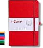 LE COLOR Undated Classic Notebook Rec Note 13x21 Striped Red