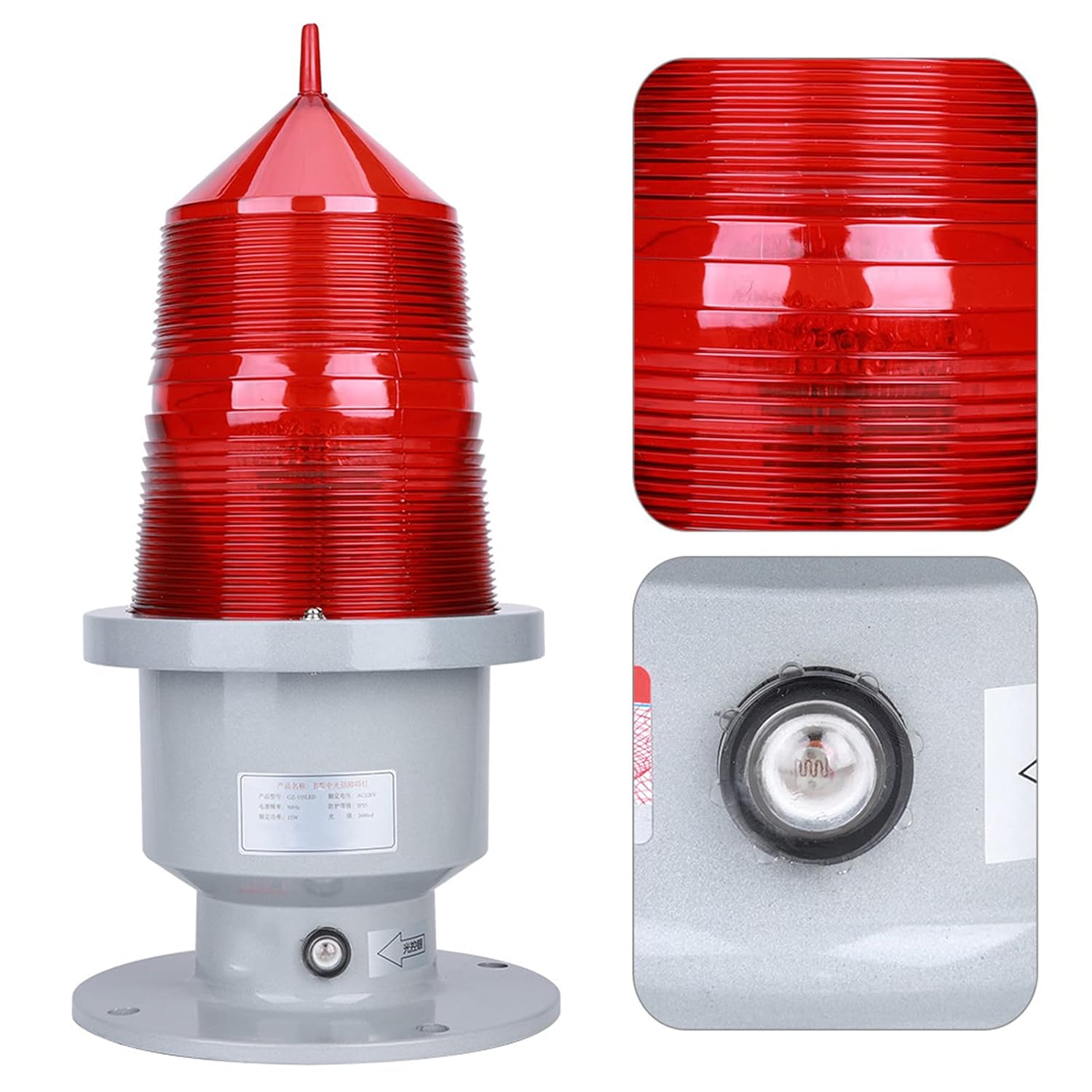 Signal Flash, Obstruction Light, Construction Light, Aviation 5km Range Adjustable Radio/Television for Fishing Boat Bridges Rooftop