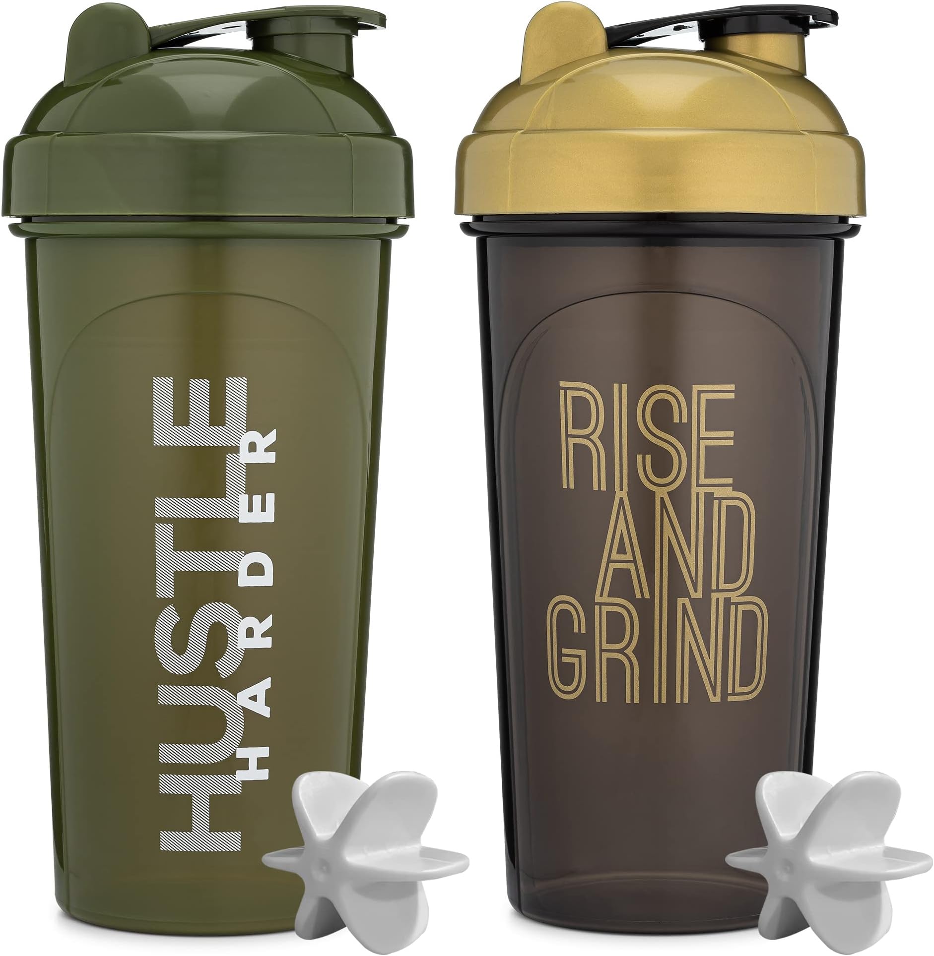 JEELA SPORTS 5 PACK Protein Shaker Bottles for Protein Mixes 24 OZ Dishwasher