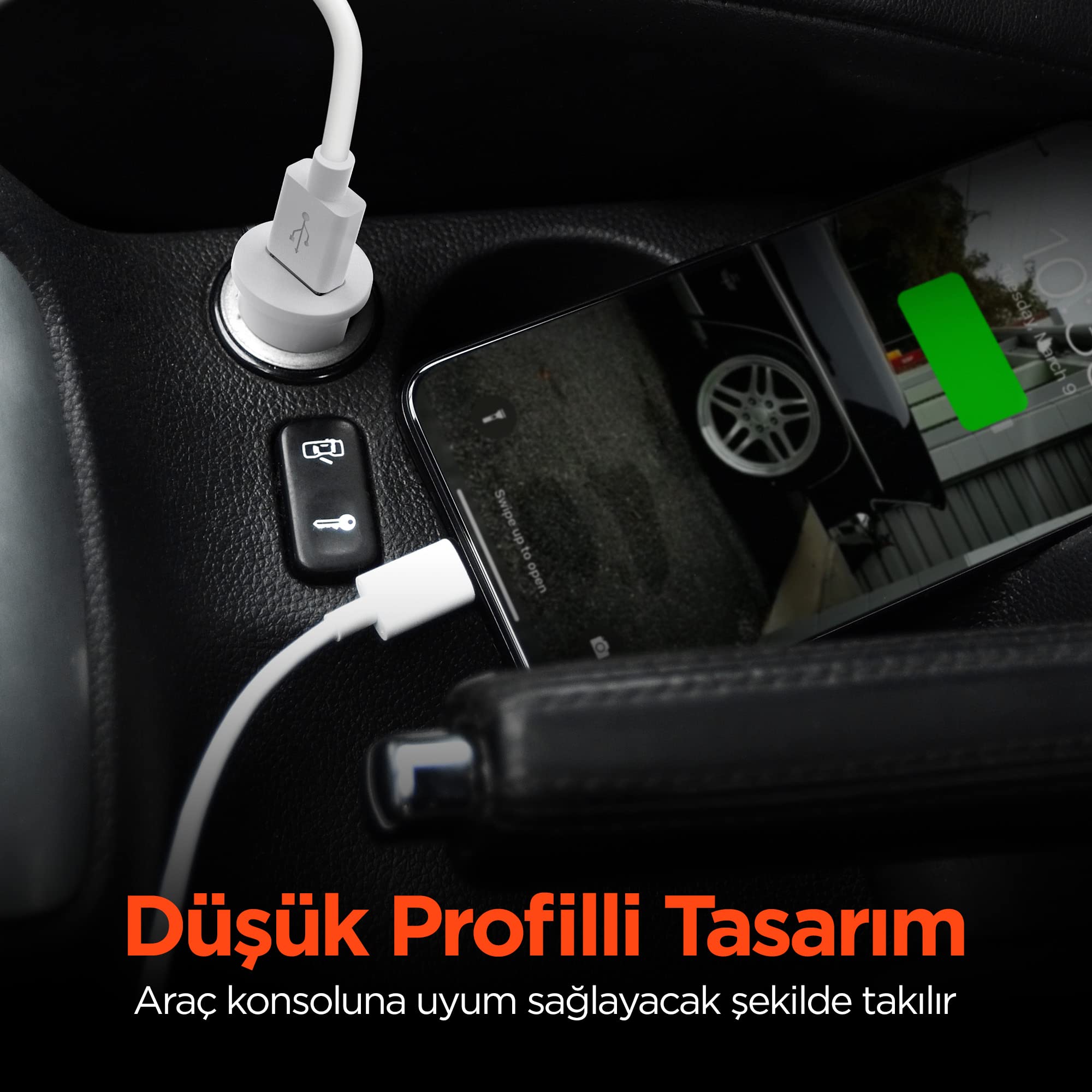 Hypergear Araç Şarjı Tekli 2.1A 15098 , Beyaz