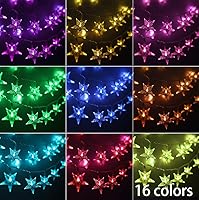 Vista 2 de Minetom Luces de Cadena de Estrellas para Dormitorio - 33 pies Luces de Cadena de Estrellas que Cambian de Color con Enchufe, con Control Remoto