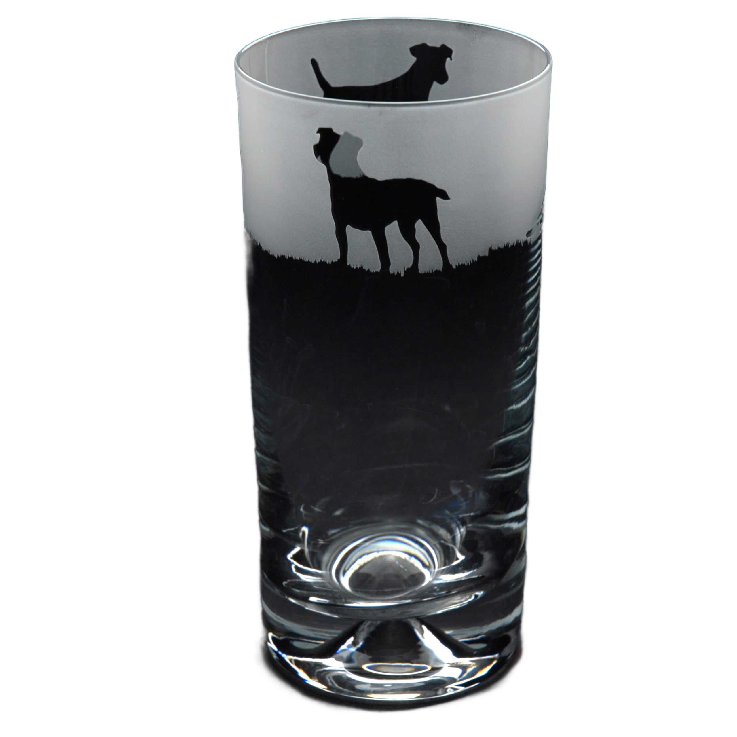 GLYPTIC Glass Art Jack Russell Dog Frieze Hand Etched/Engraved Highball Glass — image 1