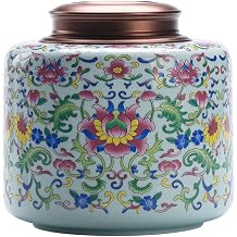 Tea Tins Canister Beautiful Enameled Loose Leaf Tea Canister Ceramic Double Lid Sealed Canister Large Premium Tea Warehouse Tea Storage Containers