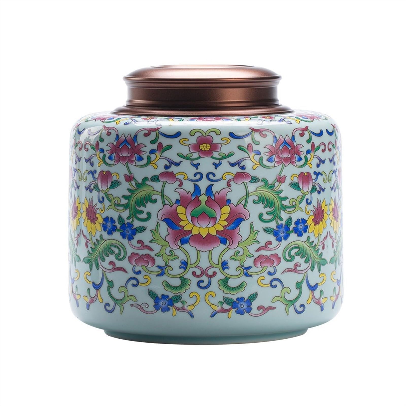 YQINQIN83B Stroage Jar Tea Canister Ceramic Double Lid Sealed Sugar