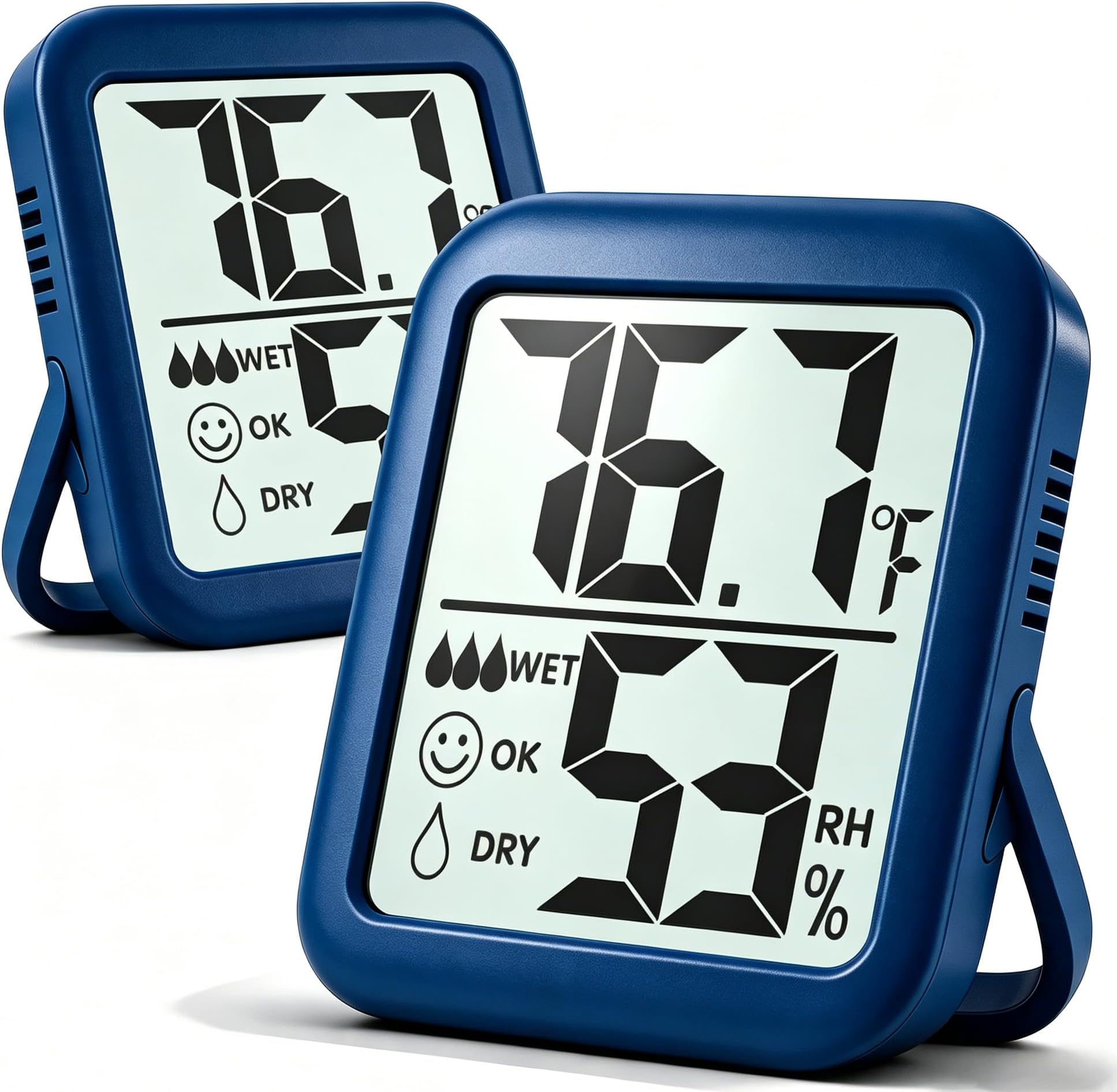 Antonki Room Thermometer for Home, 2 Pack Digital Temperature and Humidity Monitors, Indoor Hygrometer Sensor, Humidity Gauge, Humidity Meter for Baby Room, Terrarium, Incubator, Greenhouse