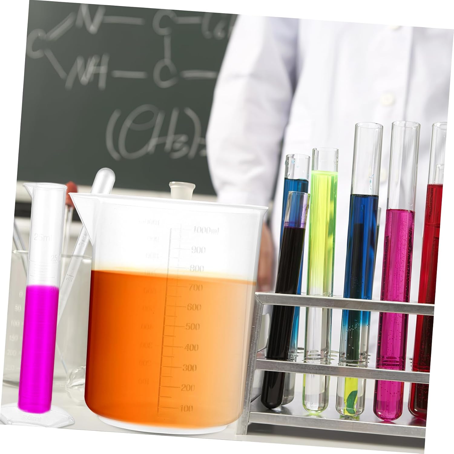 VOSAREA 13pcs Lab Measuring Tools Set Beakers Cylinders Tube Cleaners Lab Equipment for Paint Epoxy