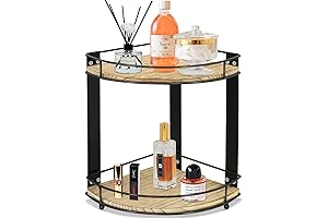2-Tier Corner Shelf Bathroom Countertop Organizer, Vanity Organizer Cosmetic Holder Perfume Makeup Standing Shelf