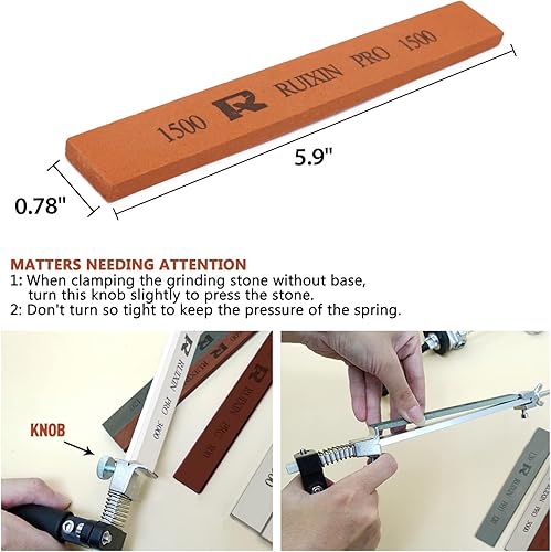 Miniatura 3 de RUIXIN PRO - Juego de 8 piedras para afilar cuchillos RUIXIN PRO RX-008 RX-009, kit de ángulo fijo, juego de piedra de afilar profesional sin base: