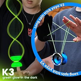 MAGICYOYO V3 & K3 Yoyo Pack, Metal & Plastic Responsive Yoyo for Kids 8-12, Unresponsive Yo Yos for Adults, Pro Yo-yo Pack for Beginners & Advanced Players, Butterfly Yo Yo with Complete Accessory Kit