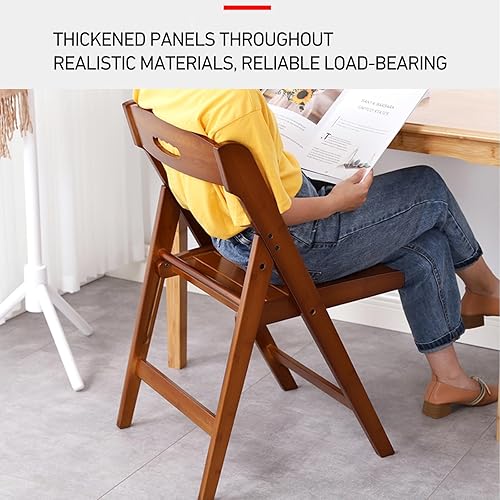 Miniatura 4 de Mid Century Dining Chair, Portable Folding Chair with Handle, Zero Gravity Lounge Chair for Patio, Porch, Wedding, Party, Event(Brown,Large)